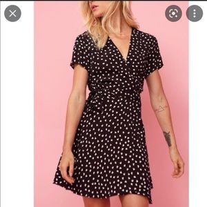 Heart print wrap dress